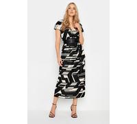 Long Tall Sally - LTS Tall Abstract Print Pleat Midi Dress - Women's Black