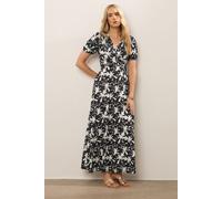 Tall Printed Maxi Wrap Dress Long Tall Sally Black 10