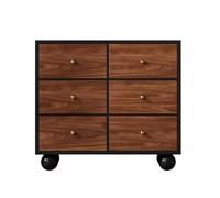 Tall Retro Drawer Chest nizer Wood Storage Cabinet with 6 Drawers Stylish Chest of Drawers for Bedroom Living Room and Office (51D x 23W x 5H cm)