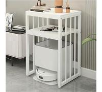Tall Robot Vacuum Hidden Cabinet, Multi-Functional Modern Vacuum Storage Stand, Household End Side Table, Fish Tank Stand, Space-Saving Organizer for Living Room