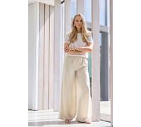 Tall Satin Wide Leg Trousers Long Tall Sally Brown 8L