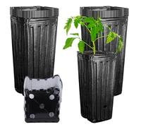 Tall Seedling Pots - 20Pcs Large Capacity Flower And Plant Containers | Built-in Drainage Reusable Tall Nursery For Trees, Succulents, Outdoor Patio, Indoor Garden, Greenhouse, Or Backyard Setup