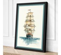 Tall Ship in Full Sail Canvas Wall Art Print 24x16 Inch (61 x 41 cm)