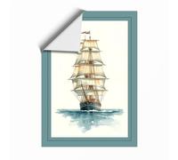 Tall Ship in Full Sail Vintage Unframed Wall Art Print A2 (59.4×42cm), Wall Decor for Living Room, Bedroom, Office & Home, Art Gift