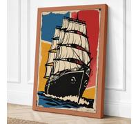 Tall Ship Sails Vintage Canvas Wall Art Print 36x24 Inch (91 x 61 cm)
