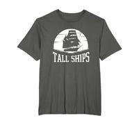 'Tall Ships' Historical Minimal, White Vintage, Sailing Ship T-Shirt