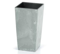 (Tall Square, 1) Grey Concrete Effect Flower Plant Pot Planters
