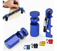 Tall Stair Gauges for Framing Square, Hex Flat Stair Gauge for Circular Saw, Aluminium Anti-Slip Stringer Layout Tool with Holder & Carabiner for Carpentry Rafter (Blue)