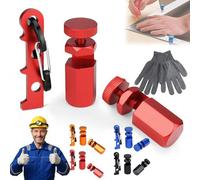 Tall Stair Gauges for Framing Square with Holder and Hook, Hex Flat Gauge, Anti-Wobble Framing Jig, Aluminum Alloy Hexagonal Stair Stringer Layout Jig for Carpentry & Circular Saw (Red)