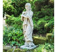 Tall Stone Cast Lady’s Statue with Harp