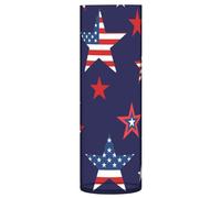 Tall Transparent PS Plastic Cylinder Vase, 3.9 in Opening High Sturdy Decor Vase 11.8 in for Flowers Storage Clear Wedding Seamless American Stars USA Flag Symbols on Deep Blue