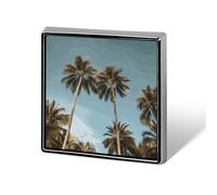 Tall Tropical Palm Trees Badge Brooches Unique And Distinctive Square Alloy Emblem Brooch Cute Patterns Casual Clothing Pin For Clothing, Backpacks, Hats, Business Events & Daily Decoration