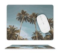 Tall Tropical Palm Trees Mouse Pad Non-Slip Mouse Mat Smooth Soft-Touch Desk Pad Ergonomic Desk Mat for Pain Relief, Comfortable Mousepad for Computer, Laptop, Office & Home
