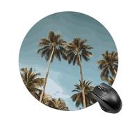 Tall Tropical Palm Trees Mouse Pad Round Cute Mouse Mat Gaming Precise Mouse Pad Mat Soft Laptop Desk Pad Keyboard Wrist Rest Mouse Wrist Support for Home Office Gaming Laptop Pc