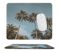 Tall Tropical Palm Trees Mouse Pad with Stitched Edge Mousepad Non-Slip Rubber Base Mouse Mat for Laptop Computer 2 Cute Computer Mouse Pads for Office Gaming Home