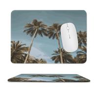 Tall Tropical Palm Trees Mouse Pad with Stitched Edge Mousepad Non-Slip Rubber Base Mouse Mat for Laptop Computer 2 Cute Computer Mouse Pads for Office Gaming Home