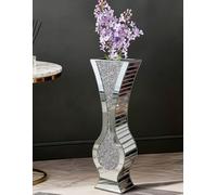 Tall Vases Floor Standing : 68.5 cm S-Shaped Curved Mirrored Floor Vase with Crushed Diamond Inlay Decorative Flower Vase for Floral Arrangement - Corner Tall Vases Decor for Living Room