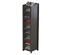 Tall Vertical Bamboo Shoe Rack - Space-Saving Free Standing Dustproof Shoe Cabinet with Door for Entryway Hallway Bedroom & Garage (32.4 x 32.5 x 10.2)