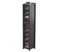 Tall Vertical Bamboo Shoe Rack - Space-Saving Free Standing Shoe Cabinet with Door Dustproof for Entryway Hallway Bedroom Garage (32.4 x 32.5 x 10.2 inches)