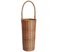 Tall Wicker Umbrella Stand - Indoor Storage Bucket for Laundry, Entryway & Porch - Stylish Weave Design with Handle - Household