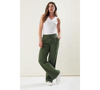 Long Tall Sally - LTS Tall Khaki Pocket Patch Wide Leg Joggers - Women's