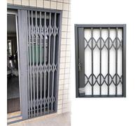 Tall Window Security Bar, Interior / Exterior Sliding Folding Security Door | Large Window Security Gate Safety Guardrail with Lock & Key, Heavy Duty Retractable Protection Grille Prevent Burglary