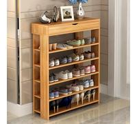 Tall Wooden Shoe Rack Cabinet Slim 5-Tier for 20 Pairs Stylish Storage for Entrance Hallway & Living Room 75 x 24 x 110.5 cm
