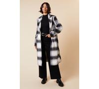 Tall Wool Check Double Breasted Maxi Coat Dorothy Perkins Grey L