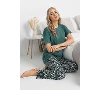 Tall Zebra Wide Leg Pyjama Set Long Tall Sally Green 10-12