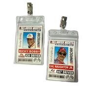 Talladega Legends Racing Nights ID Tags Ricky Bobby & Cal Naughton Jr. Replica Set Double PVC Badge Pack with Metal Clips Cosplay Accessories