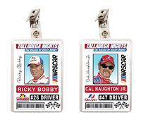 Talladega Nights Ricky Bobby & Cal Naughton Race Car Driver ID Badges Set of 2