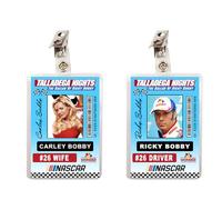 Talladega Nights Ricky Bobby & Carley Bobby Race Car Driver ID Badges V2