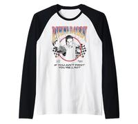 Talladega Nights Ricky Bobby Outline Checkered Flags Movie Raglan Baseball Tee