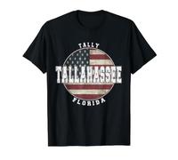 Tallahassee Florida, Vintage American Flag Value Graphic T-Shirt, Men, Black, L