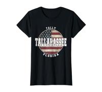 Tallahassee Florida, Vintage American Flag Value Graphic T-Shirt, Women, Black, L