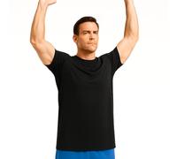 TallGymPro Gym Shirt for Tall Men - Longer Length, Slim-Fit Sleeves - Sweat-Wicking, Quick-Dry Fabric for Tall Lifters (UK, Alpha, XXL, Regular, Tall, Black)