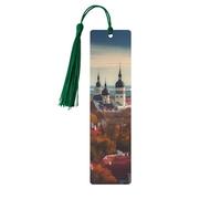Tallinn Estonia Cityscape Metal Bookmarks with Tassel,Cool Book Markers for Reading Women, Men,Aluminum Hanging Ornament Fancy Handmade Craft Reading Accessories Gift for Book Lovers M
