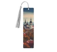 Tallinn Estonia Cityscape Metal Bookmarks with Tassel,Cool Book Markers for Reading Women, Men,Aluminum Hanging Ornament Fancy Handmade Craft Reading Accessories Gift for Book Lovers S