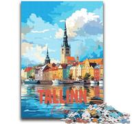Tallinn Estonia Jigsaw Puzzles for Adults 1000,for Educational Game Challenge Toy for Is Ideal As A Gift for The Whole Family (38x52cm)