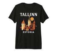 Tallinn Estonia Medieval Old Town Vintage Retro Estonian Premium T-Shirt