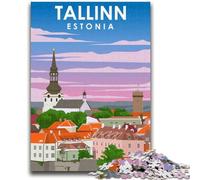 Tallinn Estonia Travel Art 1000 Piece Jigsaw Puzzles for Teenagers,Learning Educational Toy for Is Ideal As A Gift for The Whole Family (50x75cm)