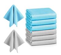 tallkeey Microfibre Cleaning Cloth Pack of 6, Multifunctional Reusable Cleaning Cloths, Kitchen Cloths Polishing Lint Free Cloth Duster for Glasses,Windows, House, Kitchen, Car, 25x25cm