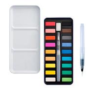 tallkeey Watercolour Paint Set with Palette, 24 Colors in Portable Box Including Watercolor Paint Tubes, Sponge, Idea for Artists, Amateur Hobbyists and Painting Lovers