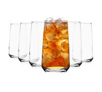 Argon Tableware Tallo Hiball Glasses Set of 6-480ml Tall Highball Cocktail, Juice & Water Tumblers - Modern Drinking Glass Set for Home & Bar - Durable & Dishwasher Safe