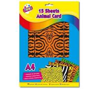 Tallon 15 Animal Print A4 Card Sheets Bright Vibrant Colours Easy To Cut And Fold Versatile Craft Use Product Information Ideal