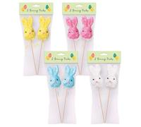 Tallon 2 Pack Easter Bunny Pick Decorations Bunny Picks Assorted Colours Cake And Cupcake Toppers Home And Garden Decor Easy To Use Picks