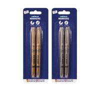 Tallon 2 Pack Gold Silver Markers Metallic Shimmer Finish Markers Bullet Tip Precision Assorted Colours Non Toxic Formula Adds