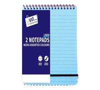 Tallon 2 Pack Lined Neon Cover 128mm X 176mm Notepads Ruled Pages Compact Size Bright Neon Covers Multi Use Two Notebooks