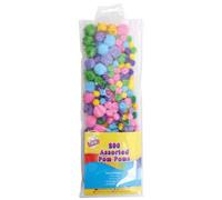 Tallon 200 Pack Assorted Coloured Pom Poms Mixed Pom Poms Assorted Sizes Included Bright Colour Mix Easy To Use Perfect For Arts