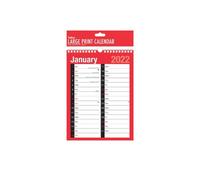 Tallon 2022 A4 Wall Planner (Pack Of 12) Red/black/white (One Size)